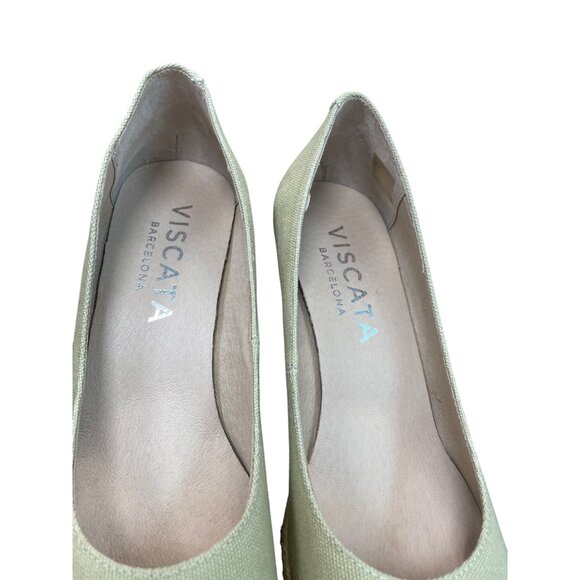 Viscata Barcelona Green Espadrille Wedge Shoes heels Size 39/8 SKU 9242 - Picture 7 of 12